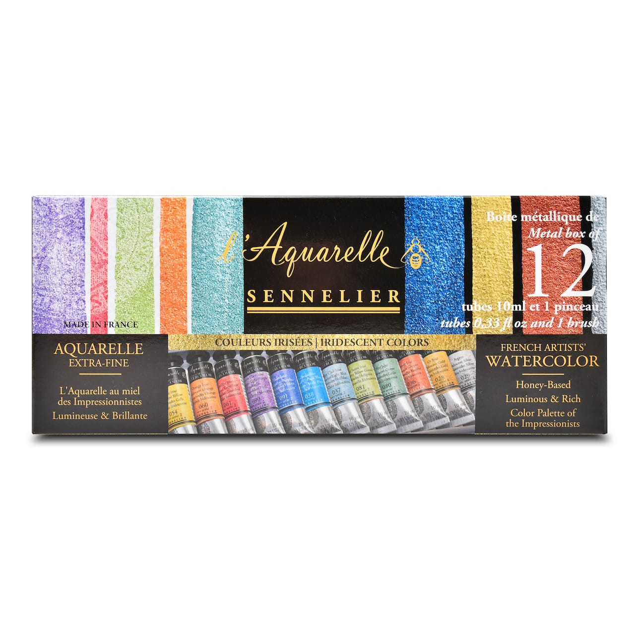 Sennelier French Artists' 12-Color Iridescent Watercolor Set